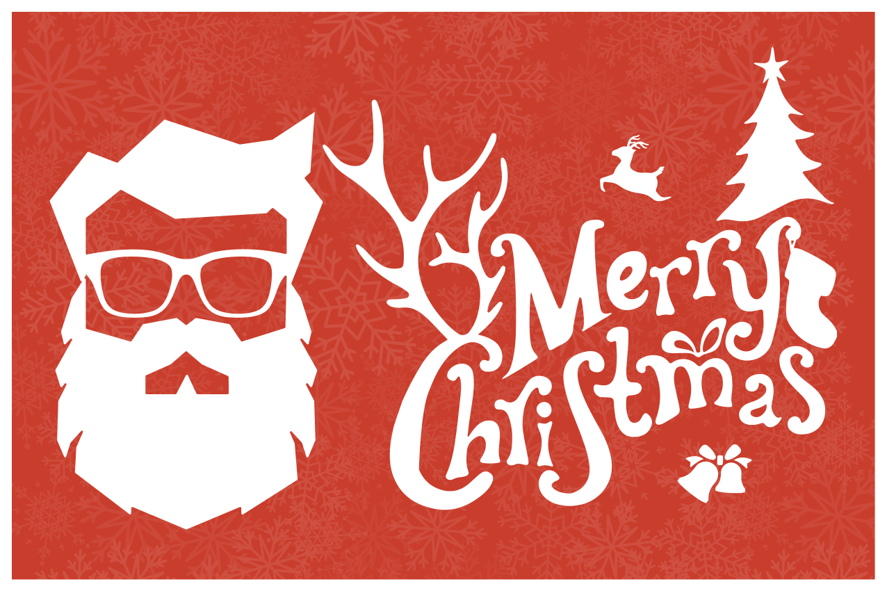 Vánoční prostírání santa s brýlemi - TenStickers