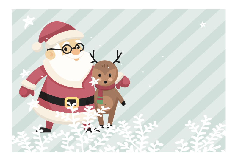 Vánoční prostírání santa s soby - TenStickers