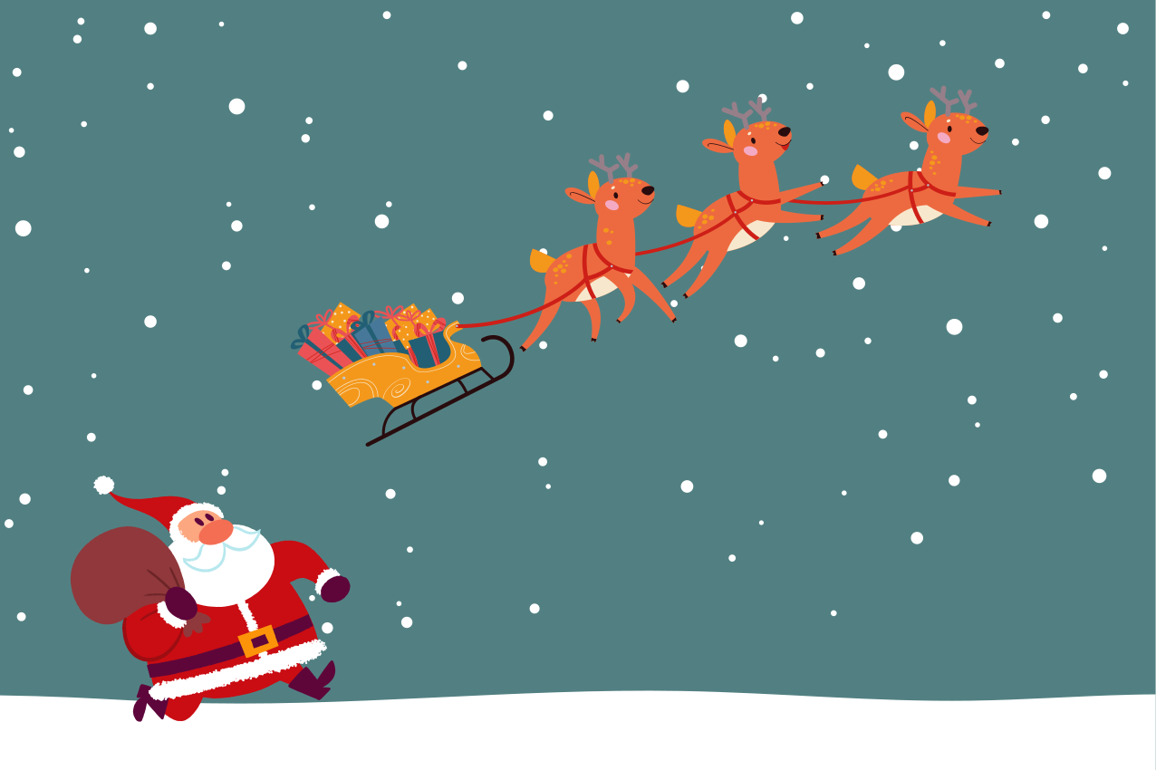 Vánoční prostírání sáně santa clause - TenStickers