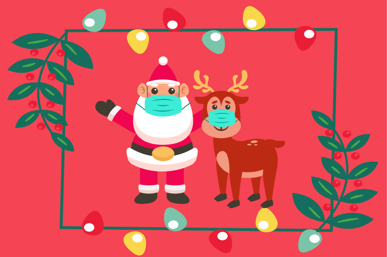 Vánoční prostírání santa a saně - TenStickers