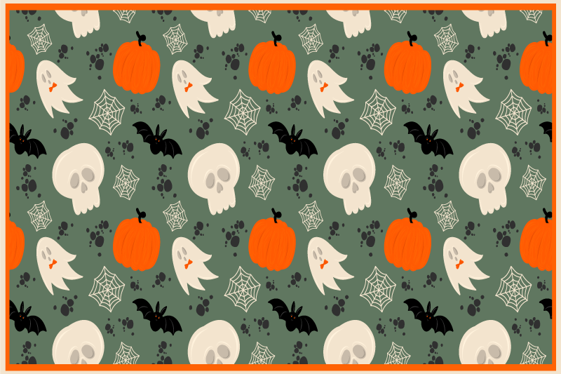 Prostírání se vzorem dýní, duchů a pavouků - TenStickers