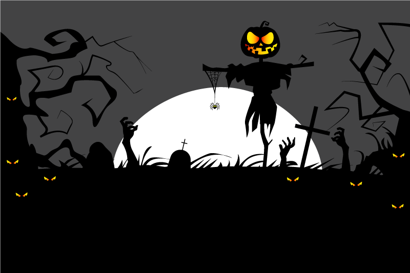 Halloweenské prostírání strašidelný dýňový strašák - TenStickers