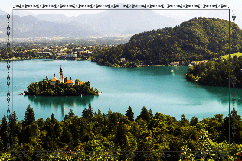 Moderní prostírání klidný pohled na jezero - TenStickers