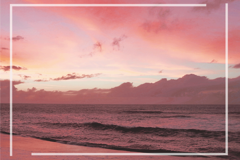 Moderní prostírání klidný pobřežní západ slunce - TenStickers