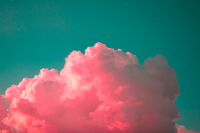 Růžové mraky estetické originální prostírání - TenStickers