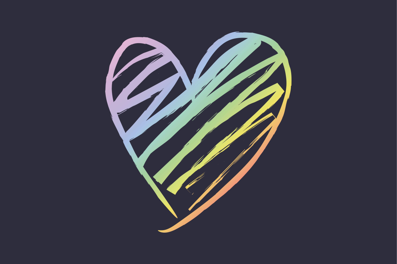 Originální prostírání ve tvaru barevného srdce - TenStickers