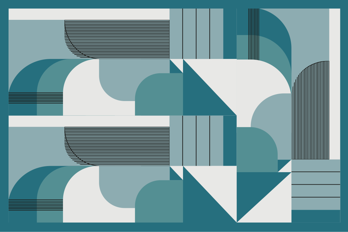 Moderní prostírání s geometrickými vzory v tyrkysu - TenStickers