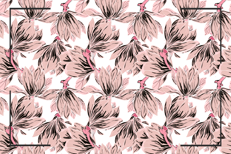 Více bílých a růžových magnólií prostírání - TenStickers