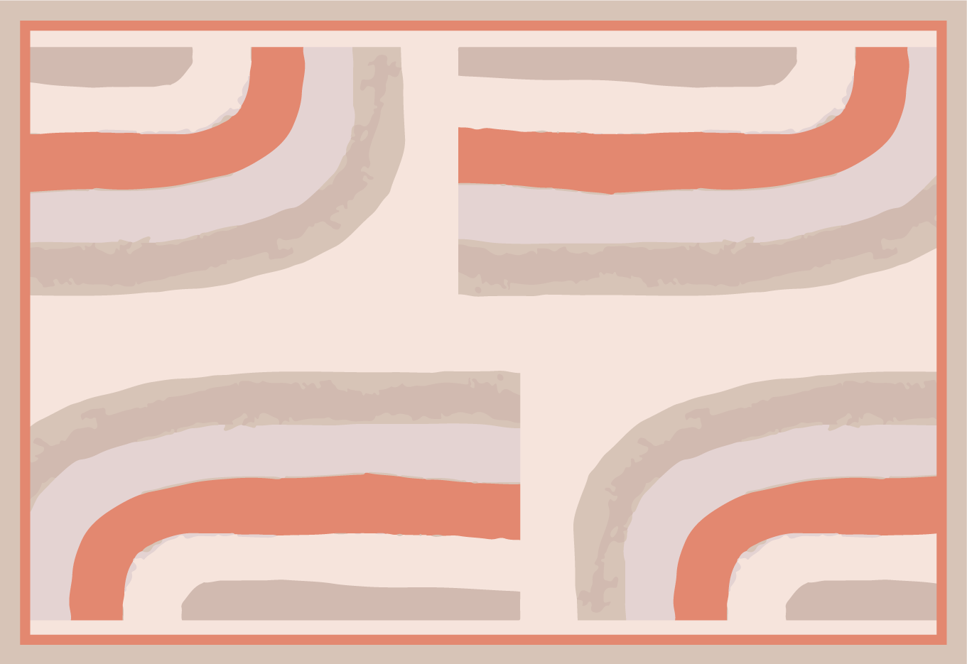 Moderní prostírání s barevnými křivkami - TenStickers