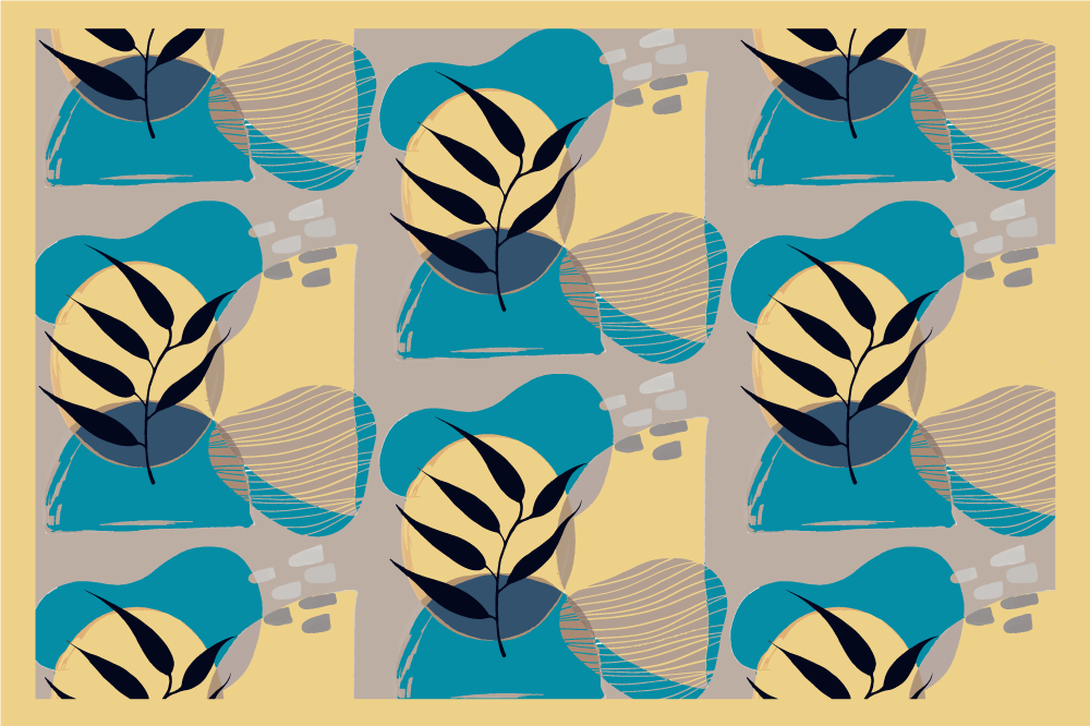 Moderní prostírání s elegantními listovými vzory - TenStickers