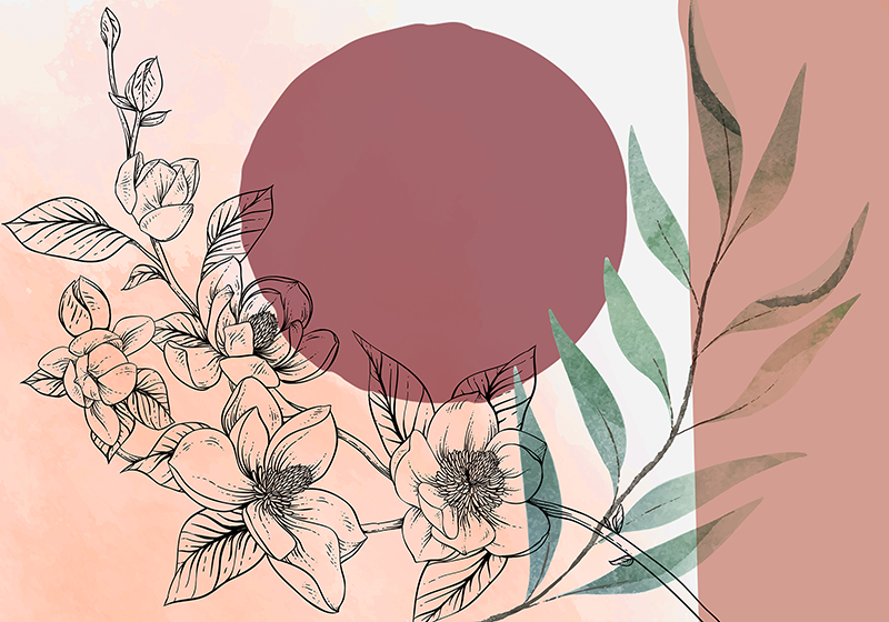 Moderní prostírání s květinovým minimalismem - TenStickers