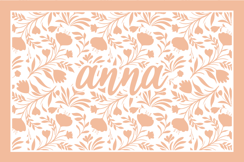 Růžové vintage listy vzor elegantní prostírání - TenStickers