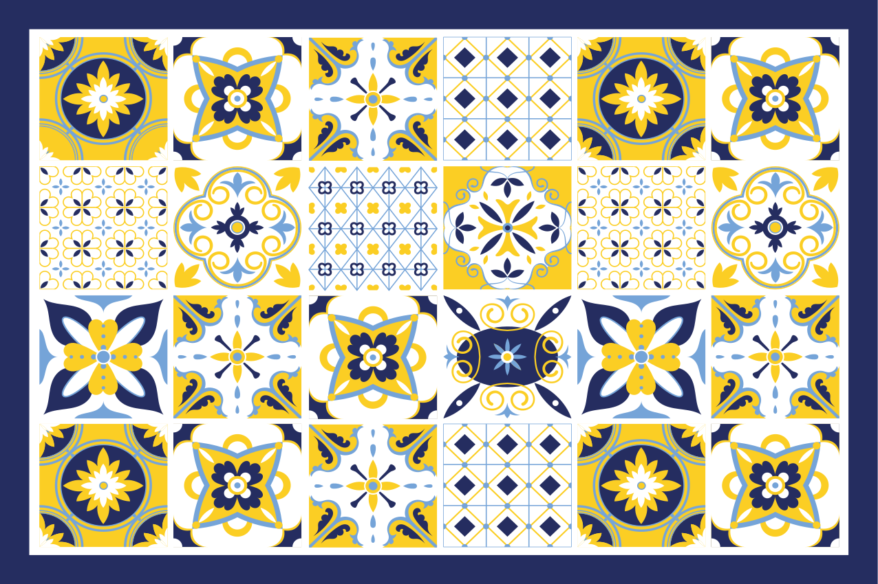 Prostírání s texturami barevné dlaždice - TenStickers