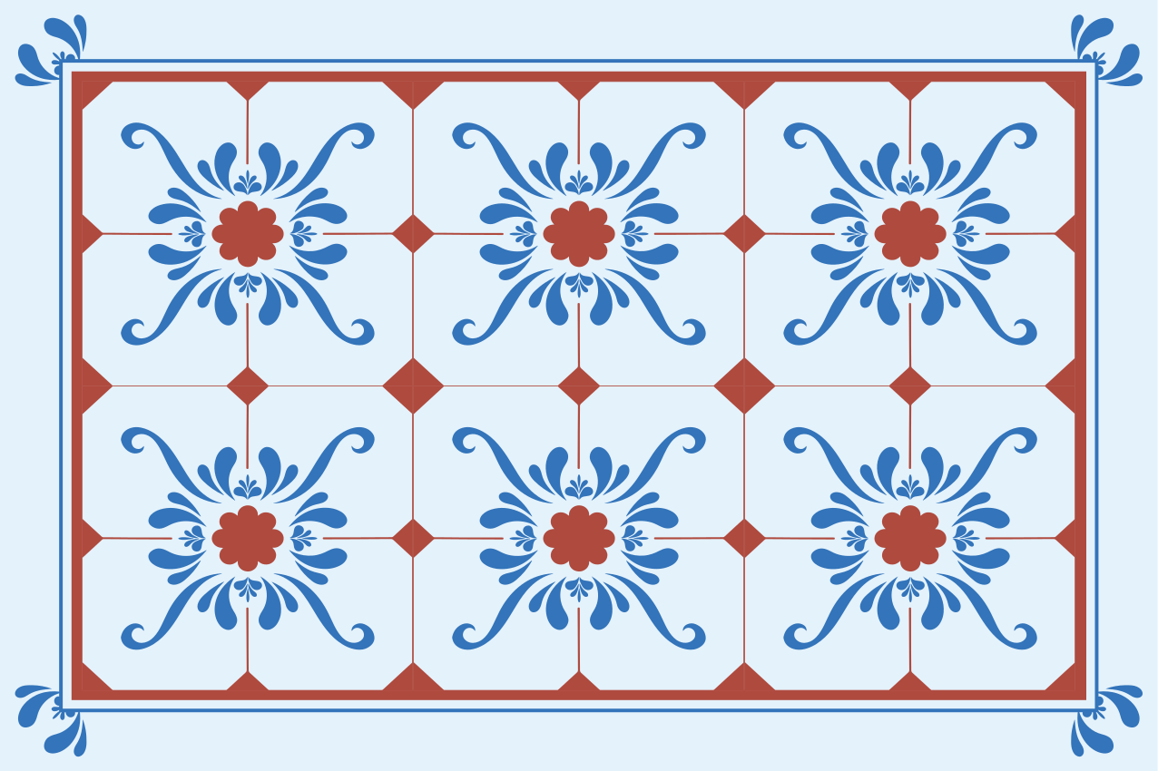 Prostírání s texturami vintážový květinový vzor - TenStickers