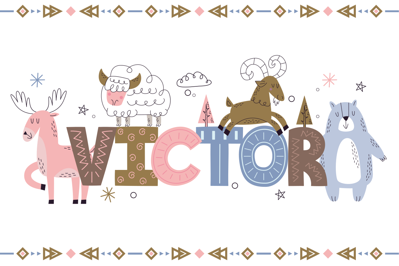 Polární dětská zvířátka s vlastním jménem prostírání - TenStickers