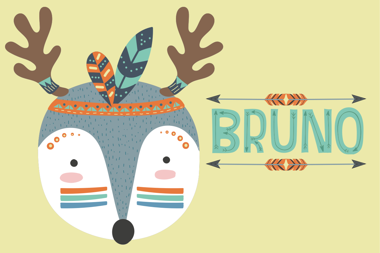 Severský jelen s přizpůsobitelným jménem prostírání - TenStickers