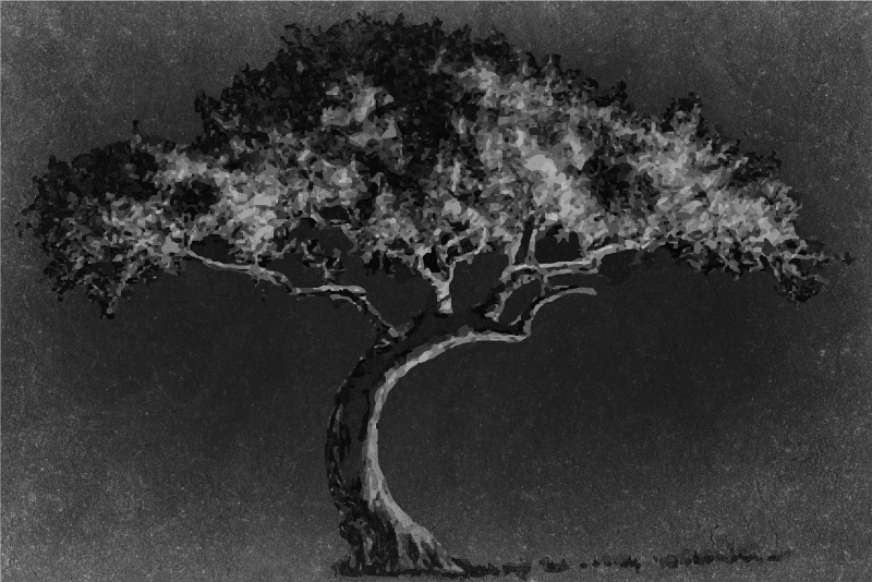 Prostírání s texturami silueta uměleckého stromu - TenStickers