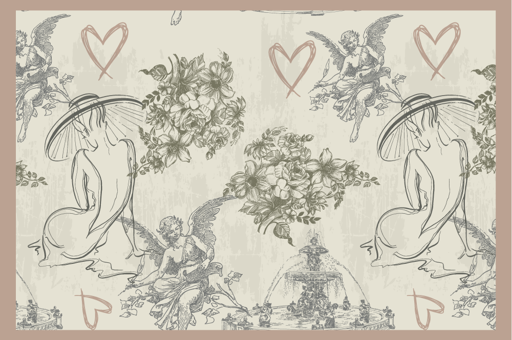 Vintage francouzské romantické originální prostírání - TenStickers