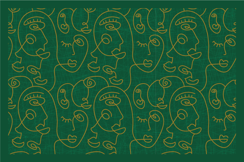 Originální prostírání s abstraktním vzorem obličeje - TenStickers