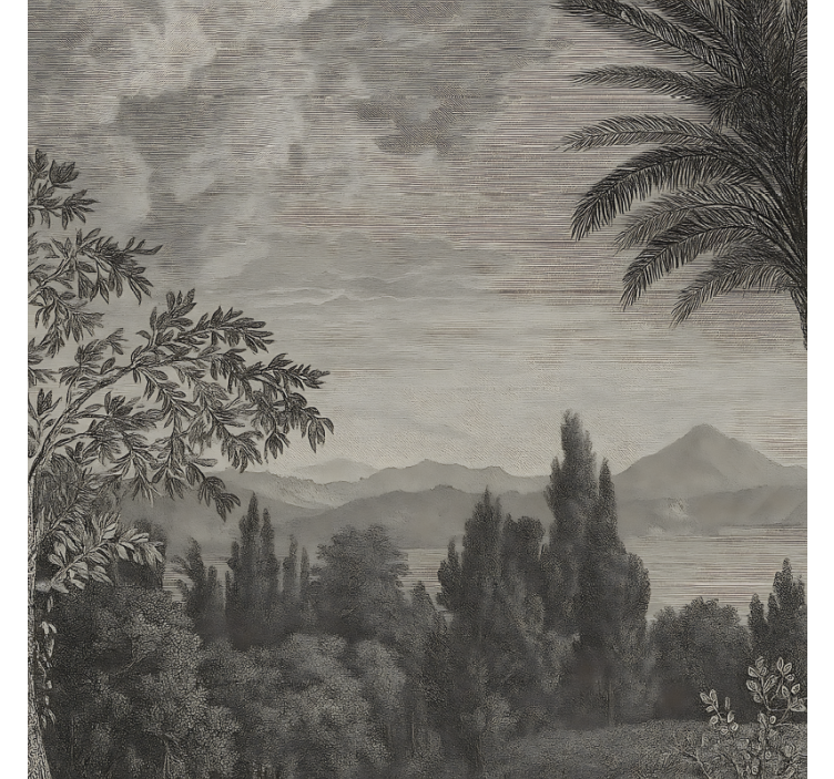 Příroda krajina šedá Fototapeta do koupelny - TenStickers