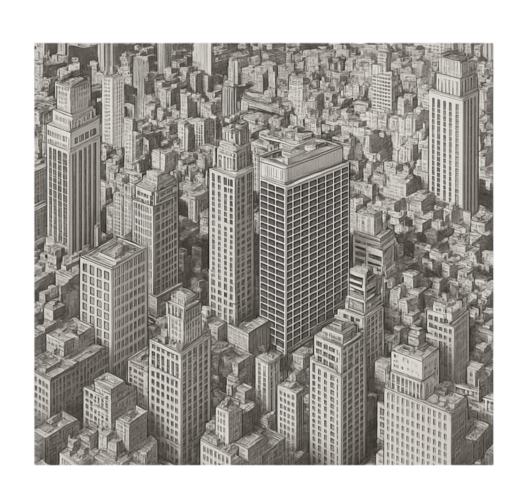 černobílý přehled Fototapeta teenager pokoj - TenStickers