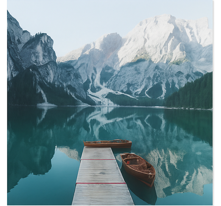 Jezero braies, dolomity Horská fototapeta - TenStickers