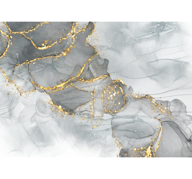 Mozaiková stěna šedá a zlatá Fototapeta hlavní ložnice - TenStickers