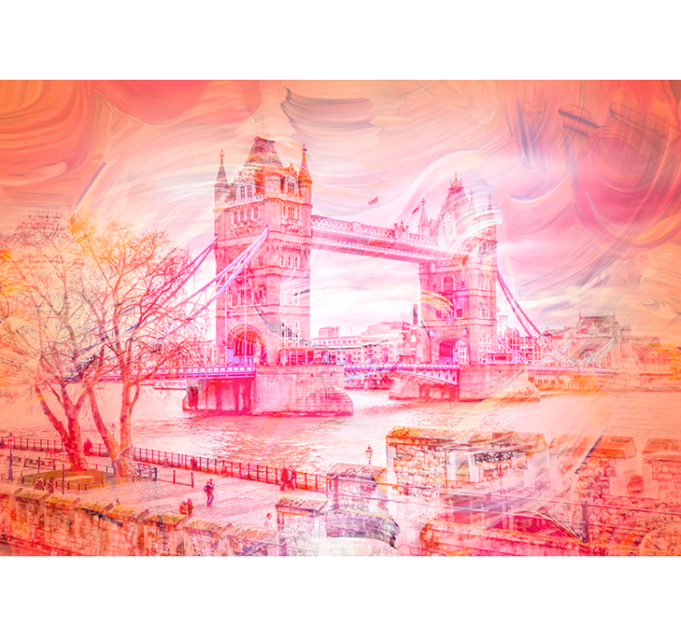 Akvarelu věž most london fototapeta - TenStickers