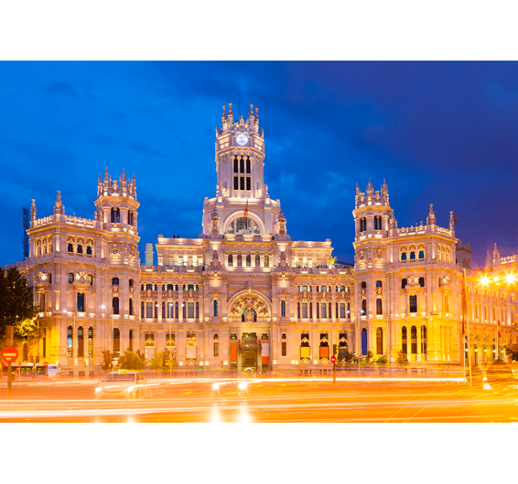 Palacio cibeles v noci městské fototapeta - TenStickers
