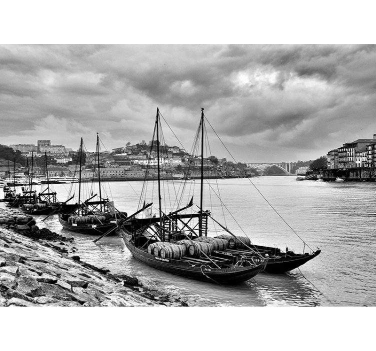 Rabelos loď na nástěnné malbě - TenStickers