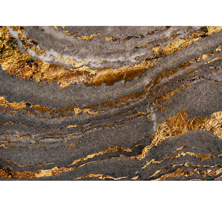 Luxusní zlatá a modrá mramorová fototapeta - TenStickers