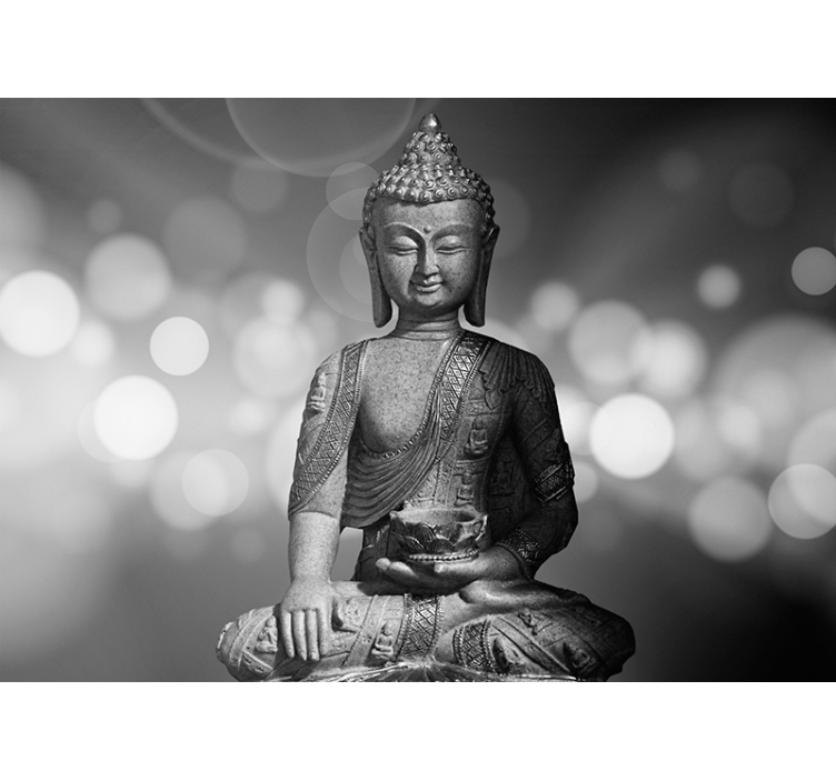 Fototapeta buddha zen stříbrná - TenStickers