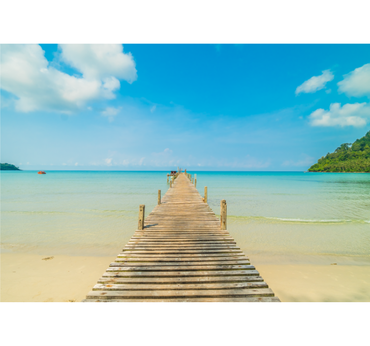 Moře fototapeta pohled na dřevěné molo - TenStickers