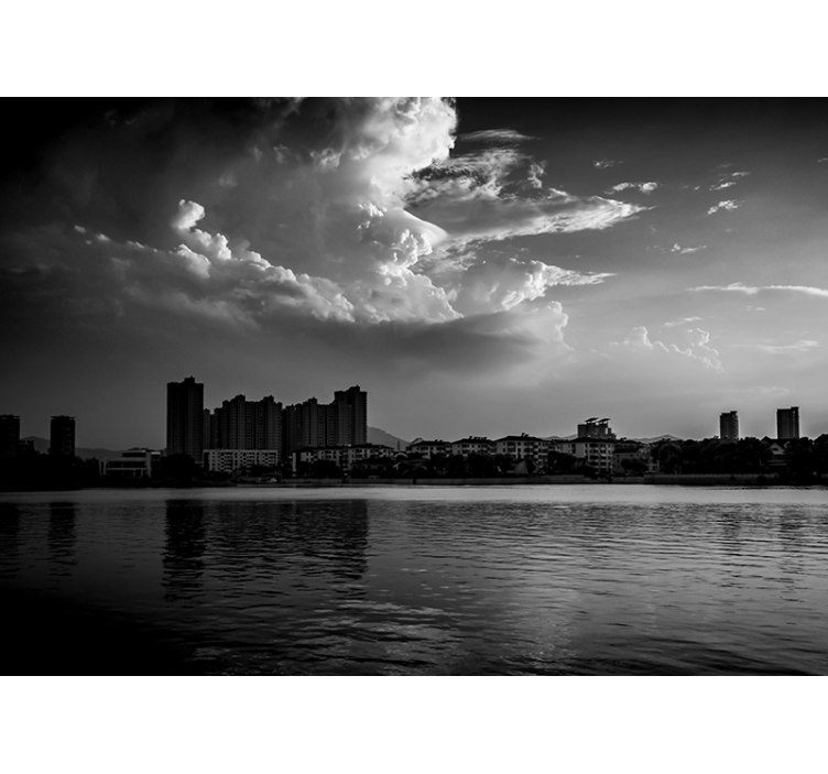 Městský odraz panorama Fototapeta pro město a zemi - TenStickers