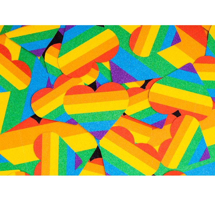 Barevné srdce vzory Fototapeta - TenStickers