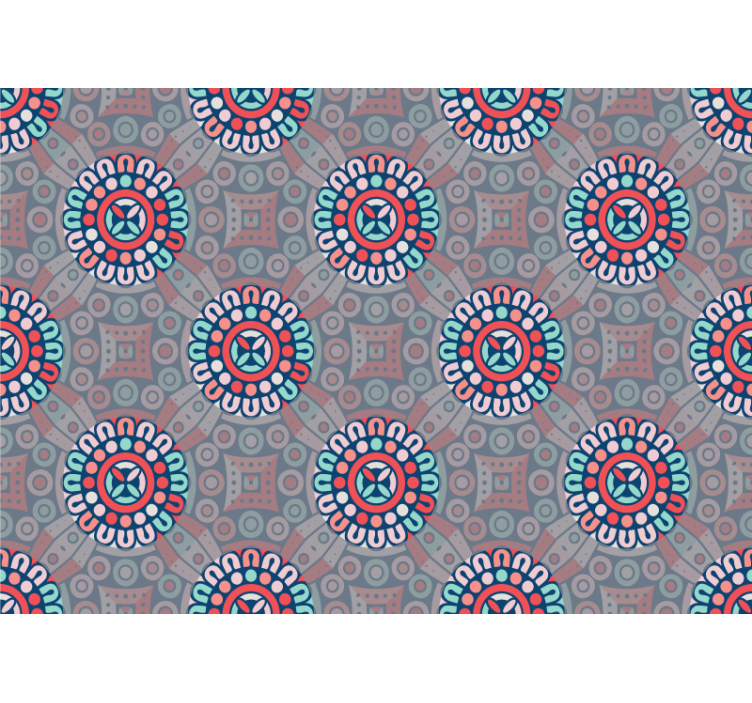 Geometrické květinové motivy Fototapeta na textury a vzory - TenStickers