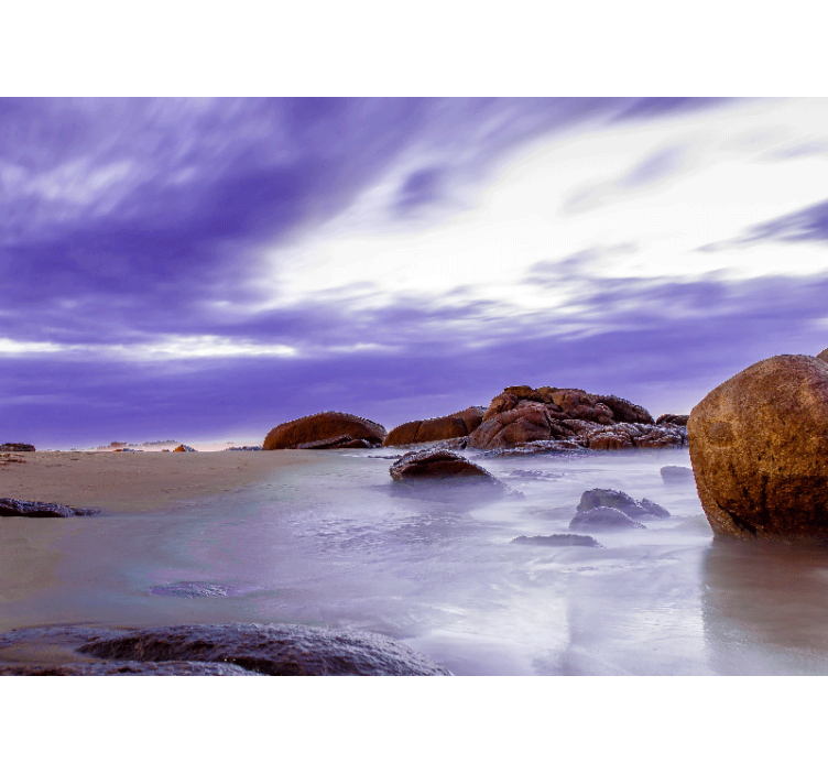 Horská fototapeta kamenitá pláž v krajině - TenStickers