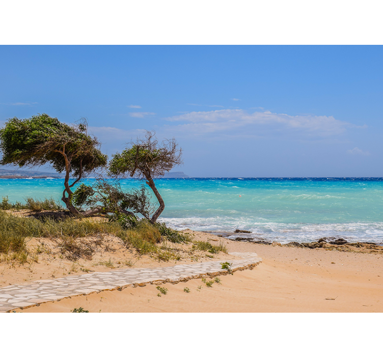 Bílá cesta na pláž pod mořskou malbou - TenStickers