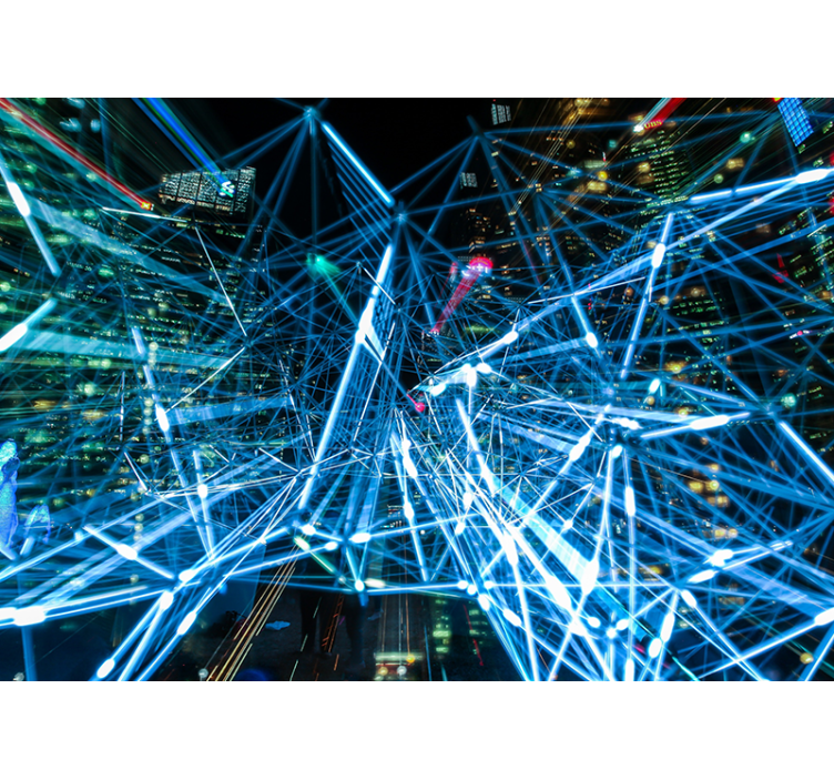 Inspirováno digitální sítí Abstraktní fototapeta - TenStickers