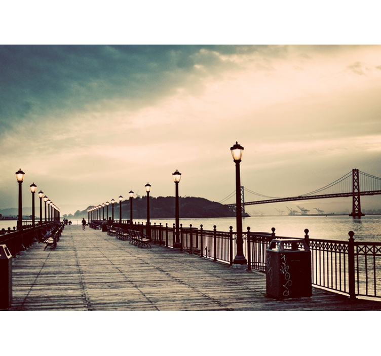 Malebný výhled na nábřeží Fototapeta pro město a zemi - TenStickers