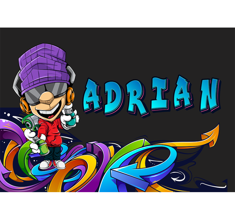 Graffiti fototapeta s cool kreslenou postavičkou - TenStickers