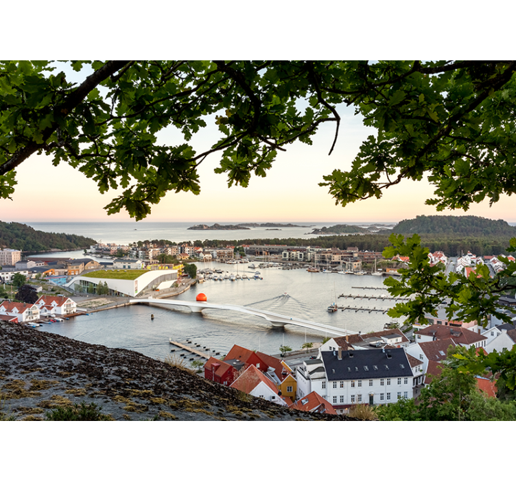 Fototapeta pro město a zemi okouzlující pobřežní pohled - TenStickers