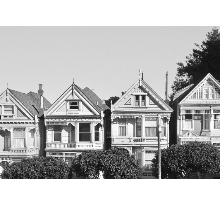 Viktoriánské řady domů Fototapeta pro město a zemi - TenStickers