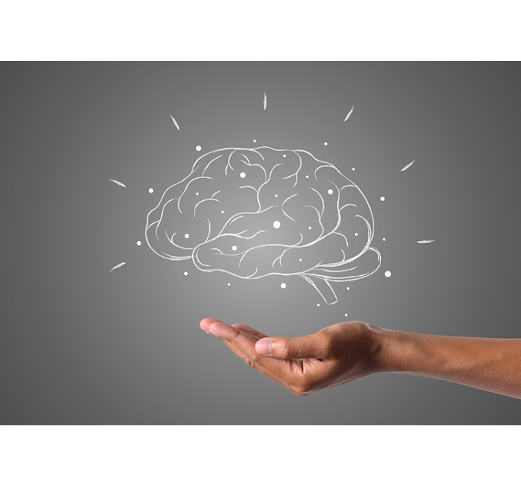 Vizualizace konceptu mozku Fototapeta fráze - TenStickers