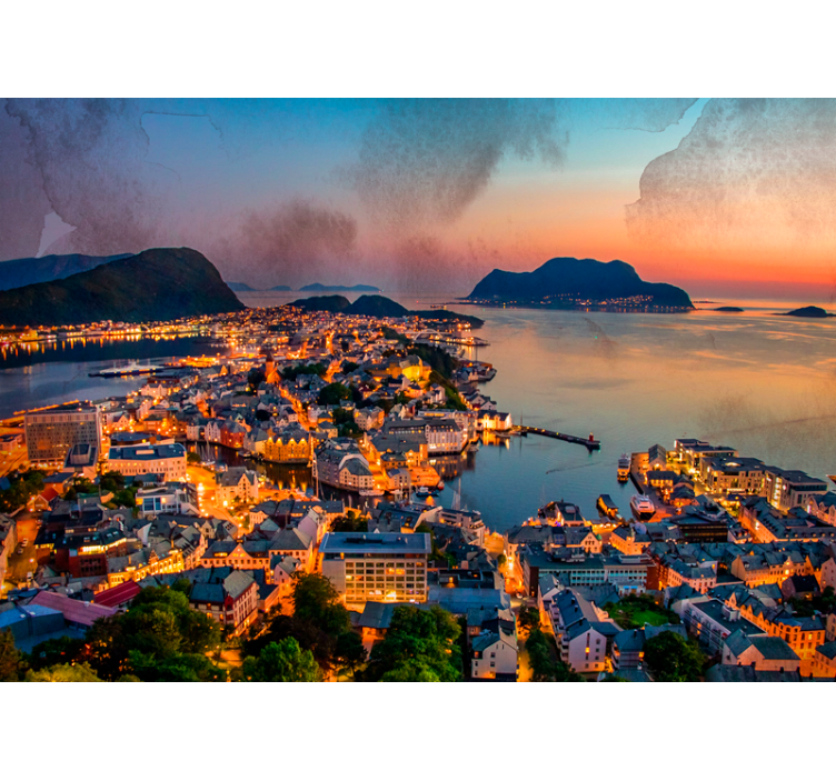 Malebný výhled na pobřeží Fototapeta pro město a zemi - TenStickers