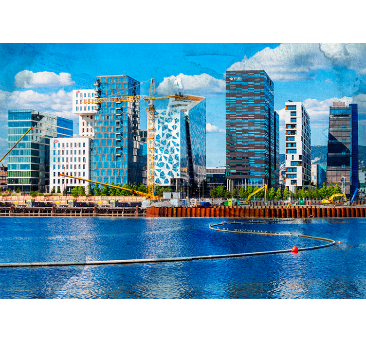 Moderní městská krajina Fototapeta pro město a zemi - TenStickers