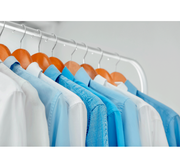 Věšení modrých košil Fototapeta na textury a vzory - TenStickers