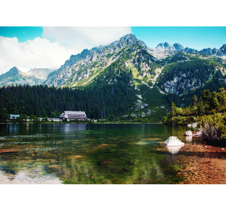 Polské tatry jezero hora fototapeta - TenStickers