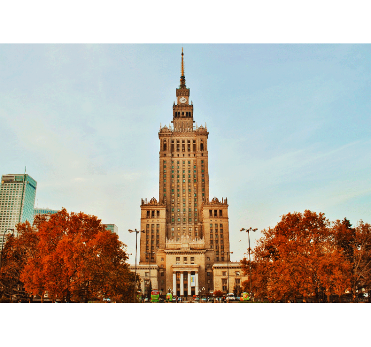 Varšava palác kultury obývací pokoj fototapeta - TenStickers