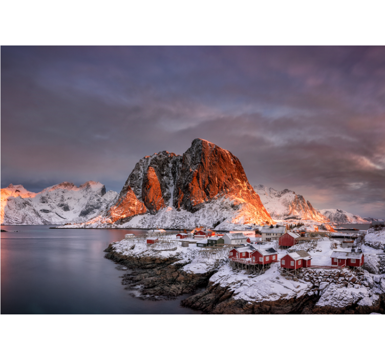 Horská fototapeta zasněžené hory za soumraku - TenStickers